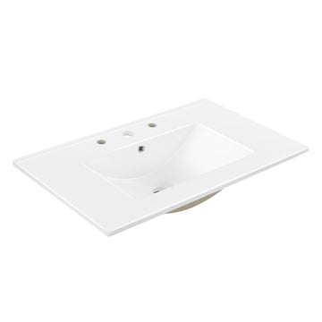 Ancillary 3-Hole 20 in. W x 18.25 in. D Classic Contemporary Rectangular Ceramic Single Sink Basin Vanity Top
